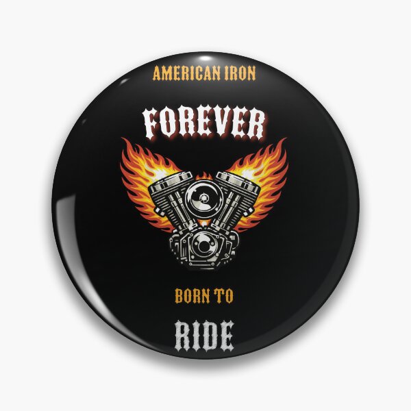 Item preview, American Iron Forever Born to Ride Motorcycle Biker T-Shirt designed and sold by Freki & Geri.