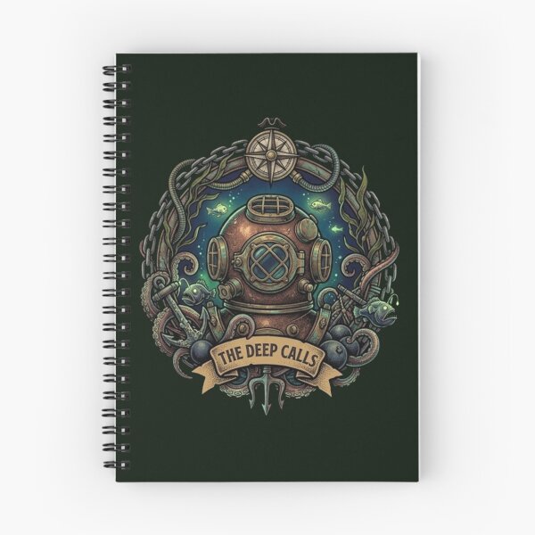 Item preview, The Deep Calls – Nautical Diver Emblem designed and sold by Dogandesighn.
