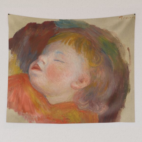 Item preview, Enfant Endormi by Pierre-Auguste Renoir: Impressionist Child Portrait Poster designed and sold by artofuniverse.