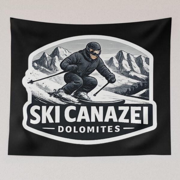Item preview, Ski Canazei Dolomites Sticker – Alpine Skiing Italy Winter Mountain Travel Decal designed and sold by OneMoments.