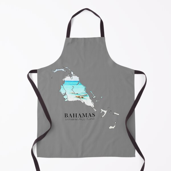 Item preview, Bahamas Map Art - Pig Beach Swimming Pigs Island Tropical Design designed and sold by AbulailArt.