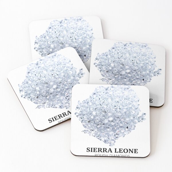 Item preview, Sierra Leone Map Art - Natural Wealth & Rough Diamonds Heritage Design designed and sold by AbulailArt.