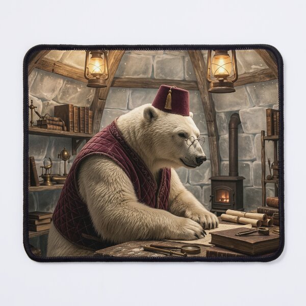 Item preview, Scholarly Polar Bear in His Icy Den designed and sold by Tridentulus.