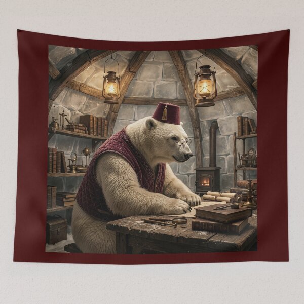 Item preview, Scholarly Polar Bear in His Icy Den designed and sold by Tridentulus.