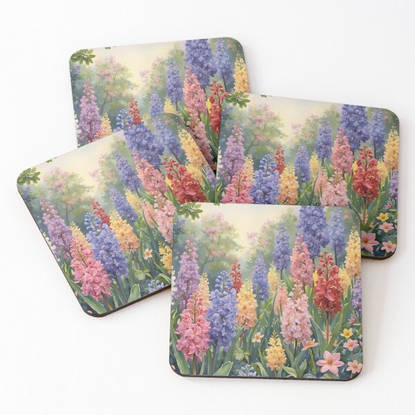 Item preview, Hyacinth Spring Garden Oil Painting | Colorful Botanical Flower Art designed and sold by Debbie Schulte.