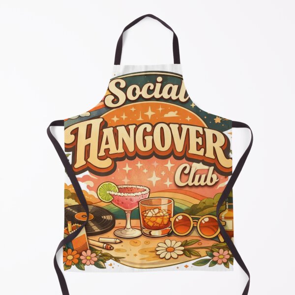 Item preview, Social Hangover Club Retro Aesthetic Party Quote Design designed and sold by Sanika arts .