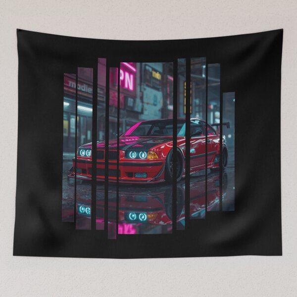 Item preview, B.W the Power of the 3 coupe with wide body kit, street racing vibe, high contrast neon colors 22 designed and sold by Neon G.