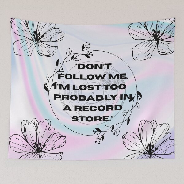 Item preview, Don’t Follow Me I’m Lost Too Funny Retro Music Quote – Vintage Record Store Design designed and sold by Pamthedesigner.