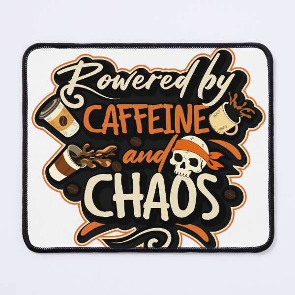 Item preview, Powered by Caffeine and Chaos PNG, Funny Sarcastic Skeleton Sublimation Design, Coffee Lover Digital Download, Spilled Coffee T-Shirt Design. designed and sold by DesignbyAnnaM.