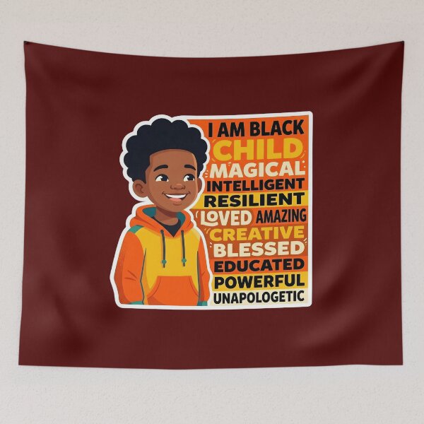 Item preview, I AM BLACK CHILD - Magical Intelligent Resilient Affirmation Poster designed and sold by WowDezign.