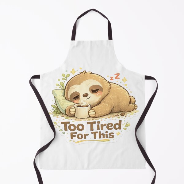 Item preview, Cute Lazy Sloth Coffee Sticker – Too Tired For This Funny Sloth Meme designed and sold by Oualibaddas.