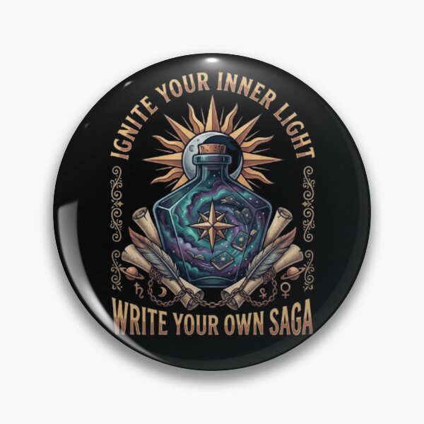 Item preview, Ignite Your Inner Light – Cosmic Saga Emblem designed and sold by Dogandesighn.
