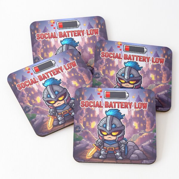 Item preview, Pico the Pixel Knight – Social Battery Low Meme designed and sold by roninlabstudio.