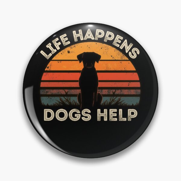 Item preview, Life Happens Dogs Help Retro Sunset Dog Lover Design designed and sold by PROPera-design.