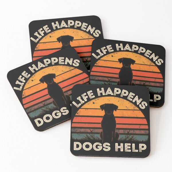 Item preview, Life Happens Dogs Help Retro Sunset Dog Lover Design designed and sold by PROPera-design.