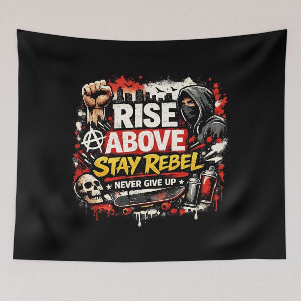 Item preview, Rise Above Stay Rebel – Urban Street Art Graffiti Motivational Design designed and sold by GarnerSupplyCo.