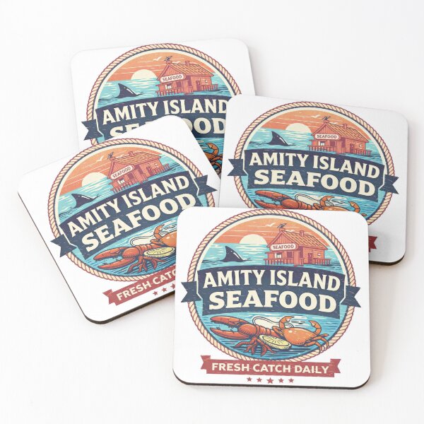 Item preview, Amity Island Seafood Vintage Beach Shack Logo Fresh Catch Daily Shirt designed and sold by GhostDawgs.