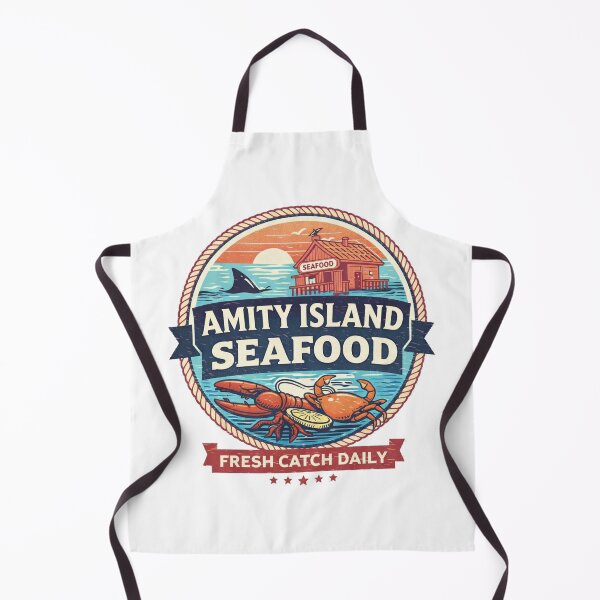 Item preview, Amity Island Seafood Vintage Beach Shack Logo Fresh Catch Daily Shirt designed and sold by GhostDawgs.