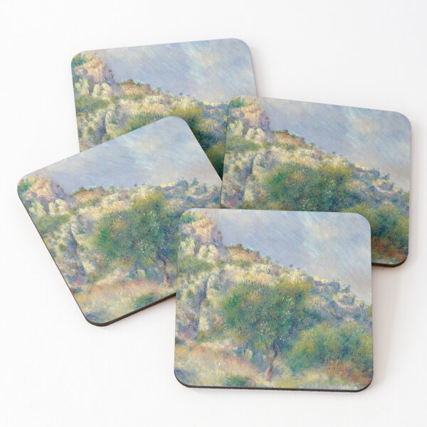 Item preview, Estaque Rocks by Pierre-Auguste Renoir: Impressionist Landscape Art Print designed and sold by artofuniverse.