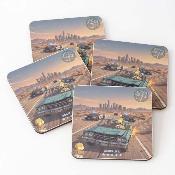 Item preview, Homer GTA Parody Sticker 5 Star Wanted Level designed and sold by DohLab.