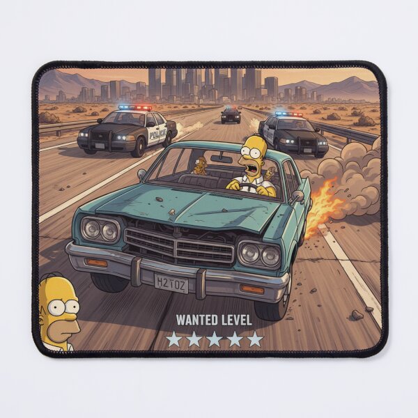 Item preview, Homer GTA Parody Sticker 5 Star Wanted Level designed and sold by DohLab.