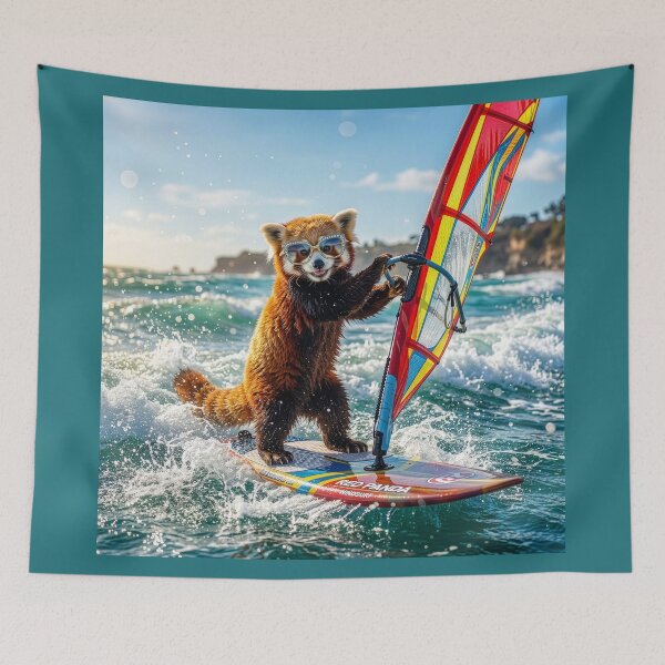 Item preview, Red Panda Windsurfer designed and sold by Tridentulus.
