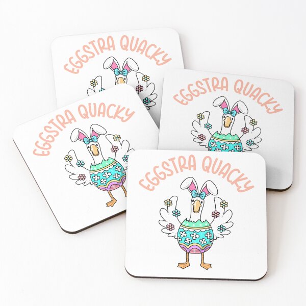Item preview, Eggstra Quacky Easter Duck – Cute Bunny Duck Easter Pun Sticker designed and sold by deslydesign.