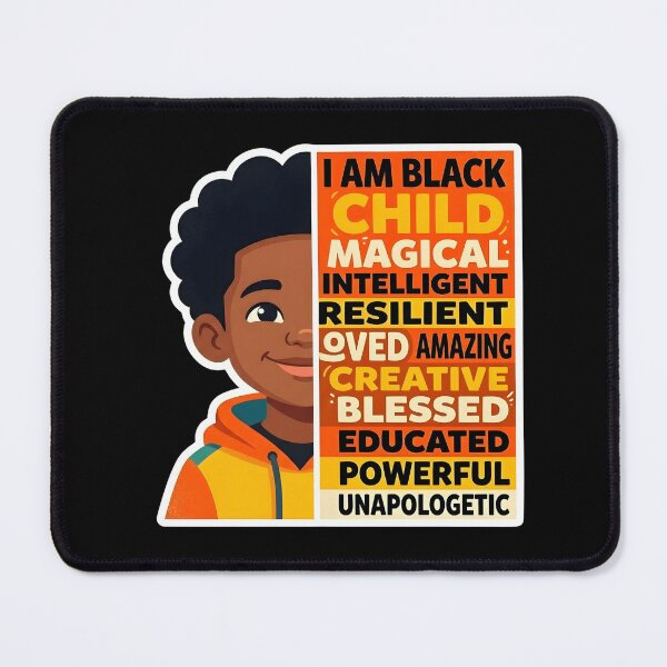 Item preview, I AM BLACK CHILD - Half Face Portrait Affirmation Design designed and sold by WowDezign.