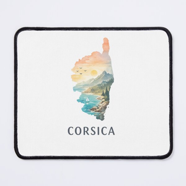 Item preview, Corsica Minimalist Watercolor Island Icon – Mediterranean Landscape Art designed and sold by StickyDelights.