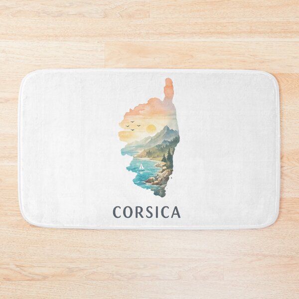 Item preview, Corsica Minimalist Watercolor Island Icon – Mediterranean Landscape Art designed and sold by StickyDelights.