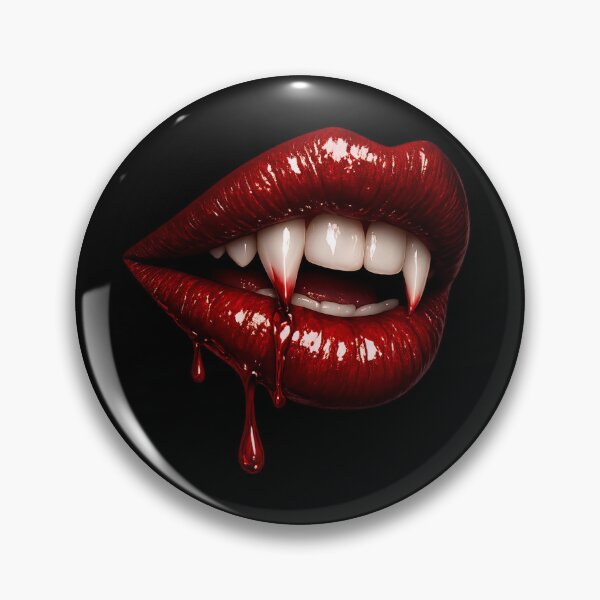 Item preview, Vampire Lips Fangs Blood Drip Gothic Aesthetic Sticker designed and sold by ArcanePrintsxo.
