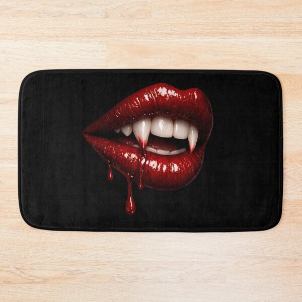 Item preview, Vampire Lips Fangs Blood Drip Gothic Aesthetic Sticker designed and sold by ArcanePrintsxo.