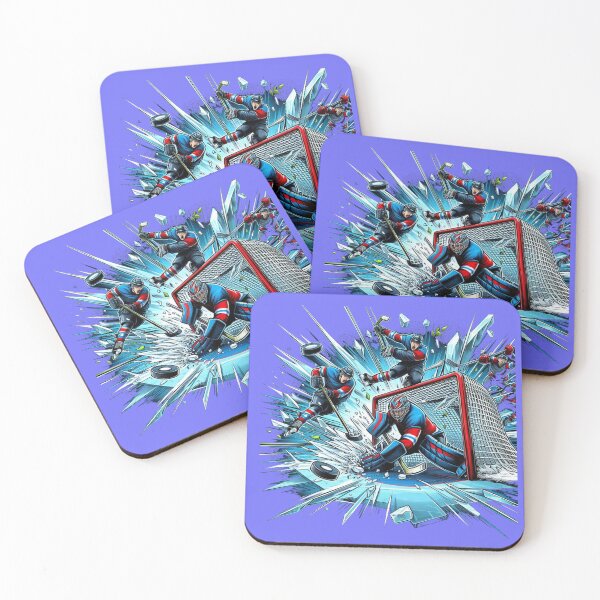 Item preview, Hockey Goal Explosion – Bold Comic Style 3D Ice Hockey Action Label  designed and sold by PaintMeWorld.