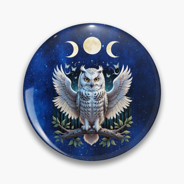 Item preview, Triple Moon Snow Owl – Enchanted Witchy Forest Guardian designed and sold by MysticOzzy.