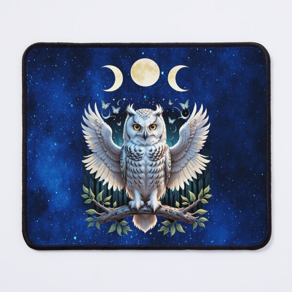 Item preview, Triple Moon Snow Owl – Enchanted Witchy Forest Guardian designed and sold by MysticOzzy.