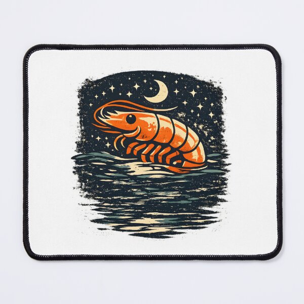 Item preview, Midnight Ocean BIg Prawn – Vintage Nautical Illustration designed and sold by TomoMadeIt.