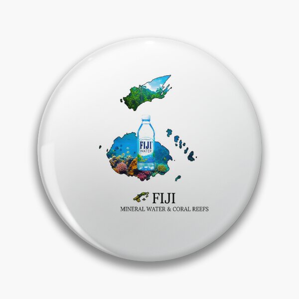 Item preview, Fiji Map Art - Pristine Mineral Water & Tropical Coral Reefs Design designed and sold by AbulailArt.