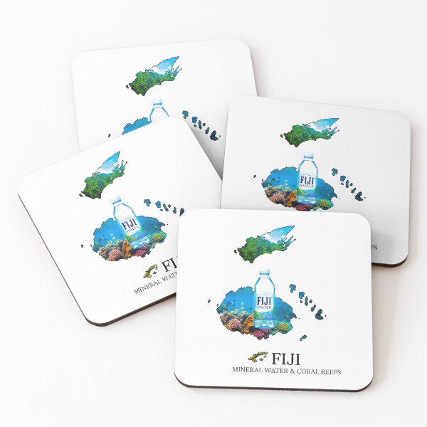 Item preview, Fiji Map Art - Pristine Mineral Water & Tropical Coral Reefs Design designed and sold by AbulailArt.