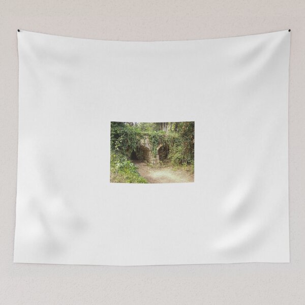 Item preview, Overgrown Stone Arch Ruins in a Forest Path Covered With Ivy and Moss designed and sold by Nmallia.