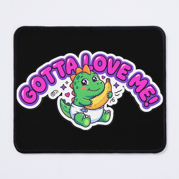 Item preview, Gotta Love Me! Retro 90s Kawaii Baby Dinosaur designed and sold by PixelAlchemyHQ.