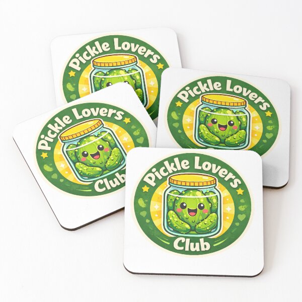 Item preview, Pickle Lovers Club – Cute Pickle Jar Cartoon | Funny Pickle Lover Sticker & T-Shirt designed and sold by Basma Designs | Retro, Kawaii Shirts & Stickers.