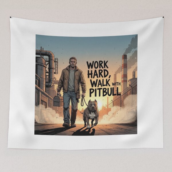 Item preview, Work Hard Walk With Pitbull designed and sold by PetJoyPrintsCO.