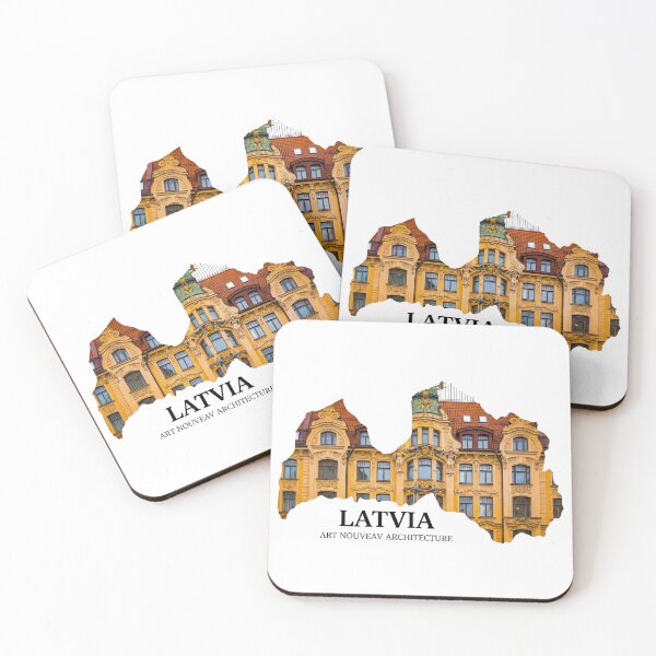 Item preview, Latvia Map Art - Riga Art Nouveau Architecture & Historic Landmark Design designed and sold by AbulailArt.