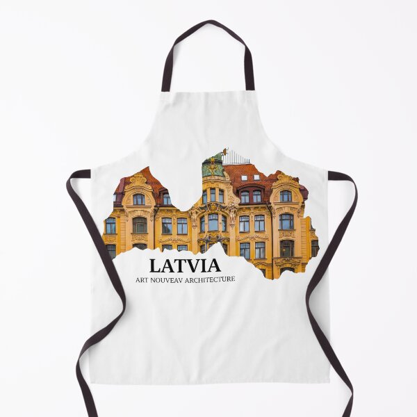 Item preview, Latvia Map Art - Riga Art Nouveau Architecture & Historic Landmark Design designed and sold by AbulailArt.