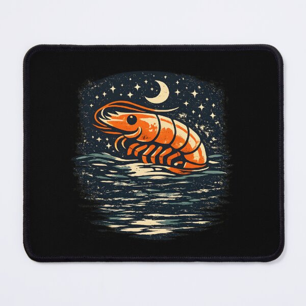 Item preview, Midnight Ocean BIg Prawn – Vintage Nautical Illustration designed and sold by TomoMadeIt.