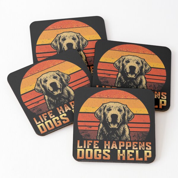 Item preview, Life Happens Dogs Help Retro Sunset Design designed and sold by PROPera-design.