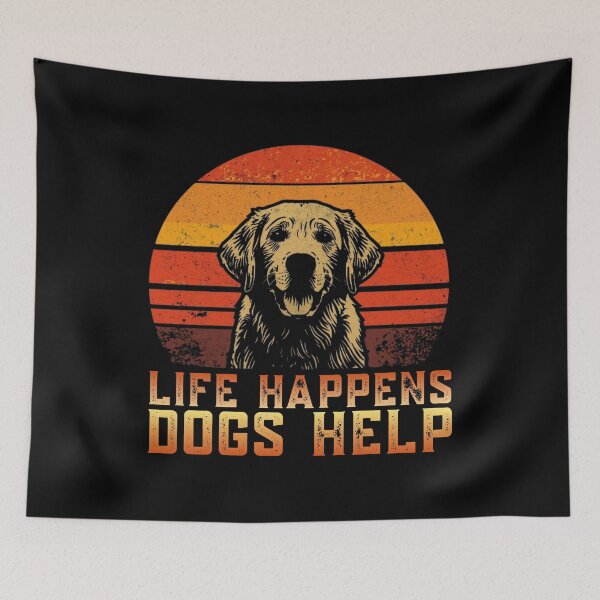 Item preview, Life Happens Dogs Help Retro Sunset Design designed and sold by PROPera-design.