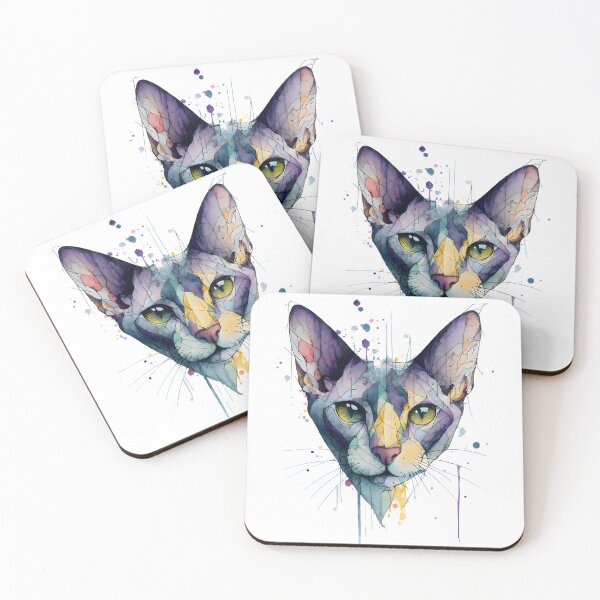 Item preview, Symmetrical Geometric Watercolor Cat Art. designed and sold by Mr Lee.