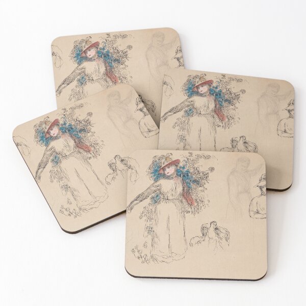 Item preview, Etudes Femme Au Jardin by Pierre-Auguste Renoir: Impressionist Sketch Poster designed and sold by artofuniverse.