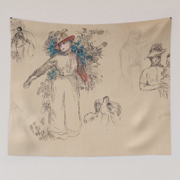 Item preview, Etudes Femme Au Jardin by Pierre-Auguste Renoir: Impressionist Sketch Poster designed and sold by artofuniverse.